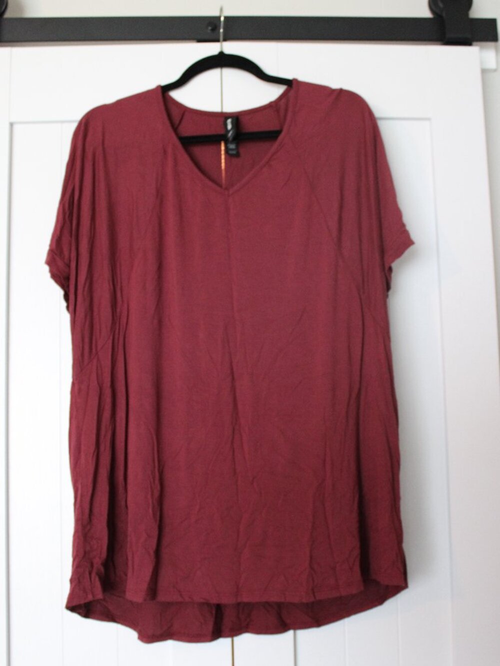 Agnes & Dora Love Top | Women’s XXL | Maroon V‑Neck